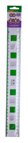 Линейка пластиковая 30 см ZiBi KIDS Line для левши и правши с таблицей умножения, с цветными полосами - №1