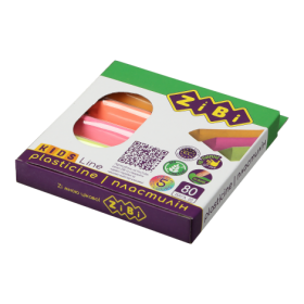 Пластилін 5 кольорів неон, 80 г, KIDS Line