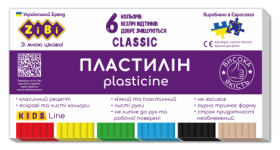 Пластилін ZiBi CLASSIC KIDS Line 6 кольорів, 120 г