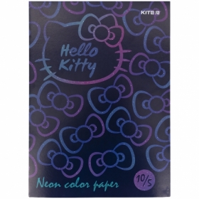 Папір кольоровий двосторонній КІТЕ Hello Kitty А4, 10 листів, 5 кольорів
