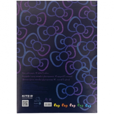 Бумага цветная двусторонняя КІТЕ Hello Kitty А4, 10 листов, 5 цветов - №4