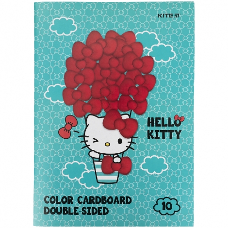 Картон цветной двусторонний KITE Hello Kitty А4, 10 листов, 10 цветов - №1