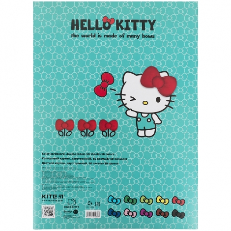 Картон цветной двусторонний KITE Hello Kitty А4, 10 листов, 10 цветов - №4