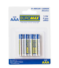 Батарейка Buromax LR6 (AAA), 4 шт
