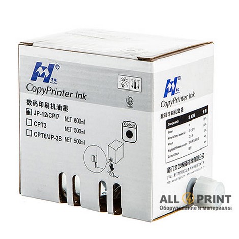 Краска Ricoh/Gestetner JP12/CPI7 черная, HuaMing - №1