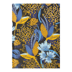 Блокнот Buromax FLORA А6, 64 листа, клетка, черная