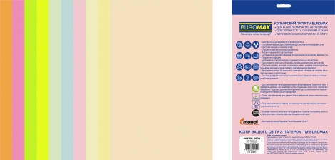 Набор бумаги офисной цветной PASTEL+NEON EUROMAX, А4, 80 г/м2, 20 листов, ассорти - №2