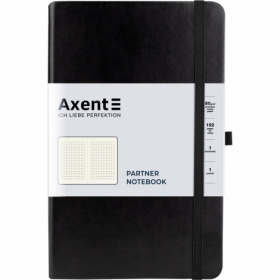 Книга записная Axent Partner Lux, 12.5х19.5 см, 96 листов, клетка, черная