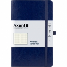 Книга записная Axent Partner Lux, 12.5х19.5 см, 96 листов, клетка, синяя