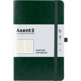 Книга записная Axent Partner Lux, 125х195 мм, 96 листов, клетка, зеленая