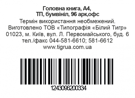 Главная книга, А4, ТП, бумвинил, 96 л,офс - №5