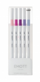 Лайнер uni EMOTT 0.4мм fine line, Floral Color, 5 кольорів