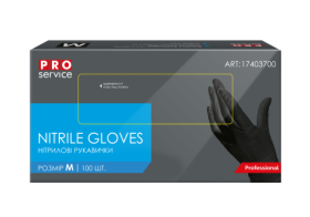 Перчатки нитриловые Professional, 100 шт в уп. размер М, черные PRO SERVICE