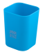 Подставка для ручек пластиковая квадратная Buromax Ruber Touch, голубая - №1