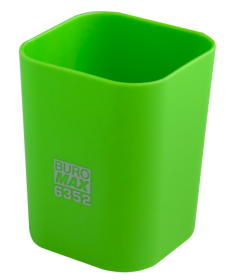 Підставка для ручок пластикова квадратна Buromax Ruber Touch, зелена
