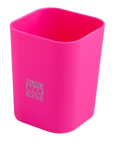 Подставка для ручек пластиковая квадратная Buromax Ruber Touch, розовая