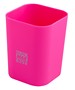 Подставка для ручек пластиковая квадратная Buromax Ruber Touch, розовая - №1