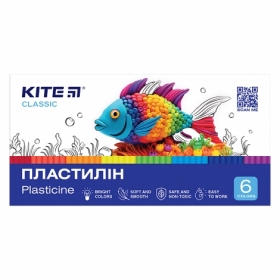 Пластилин восковой Kite Classic K-081, 6 цветов, 120 г