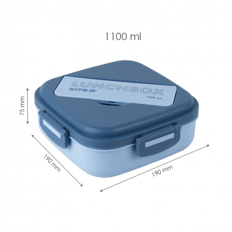 Ланчбокс с разделителем Kite K23-186-2, 1100 мл, голубой - №2