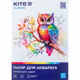 Бумага для акварели Kite Classic K-268, А3, 10 листов, 200г/м2