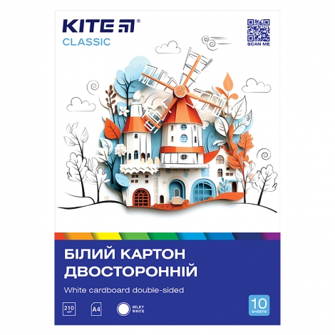 Картон белый Kite Classic K-254, A4, 10 листов - №1