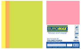 Набір кольорового паперу NEON, А4, 80г/м2 (4х50/200л.)