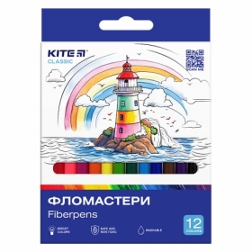 Фломастери Kite Classic K-447, 12 кольорів