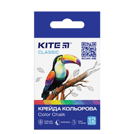 Мел цветной Kite Classic K-075, 12 штук - №1