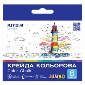 Мел цветной Kite Classic Jumbo K-073, 6 цветов