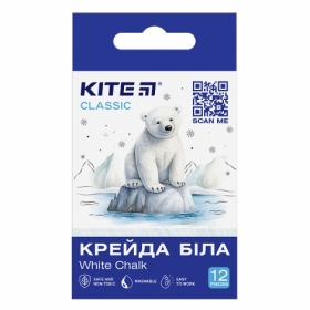 Крейда біла Kite Classic K-079-12, 12 шт, кругла