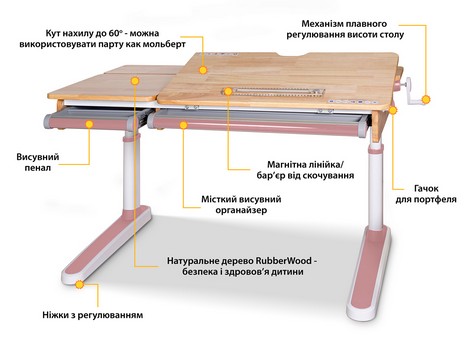 Детский стол Mealux Oxford Wood PN Lite - №2