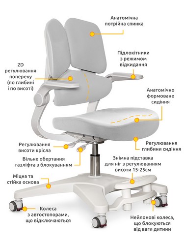 Детское кресло Mealux Trident Grey - №4