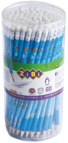 Набор карандашей графитных с резинкой ZiBi KIDS Line MAN, НВ, 100 шт - №1