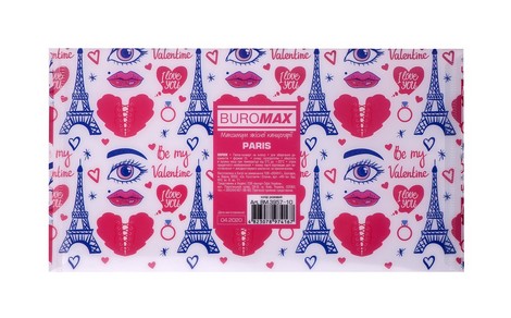 Папка-конверт на кнопке Buromax PARIS DL, 180 мкм, розовая - №2
