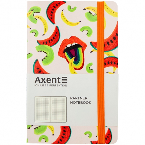 Книга записная Axent Partner Soft 12.5х19.5 см, 96 листов, клетка, принт - №1