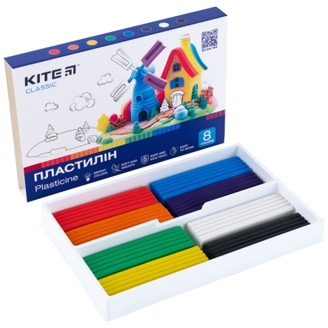 Пластилин восковой Kite Classic K-082, 8 цветов, 160 г - №5