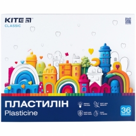 Пластилін восковий Kite Classic K-078, 36 кольорів, 720 г