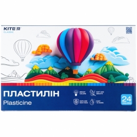 Пластилін восковий Kite Classic K-089, 24 кольори, 480 г