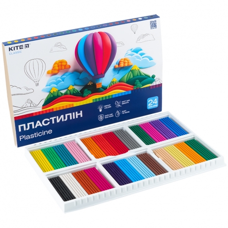 Пластилин восковой Kite Classic K-089, 24 цвета, 480 г - №5