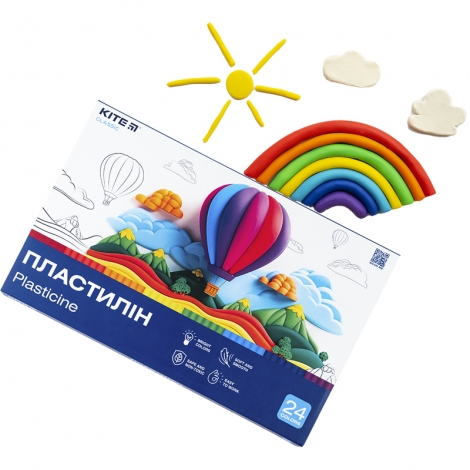 Пластилин восковой Kite Classic K-089, 24 цвета, 480 г - №6