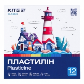 Пластилін восковий Kite Classic K-1086, 12 кольорів, 240 г