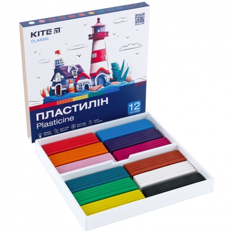 Пластилин восковой Kite Classic K-1086, 12 цветов, 240 г - №5