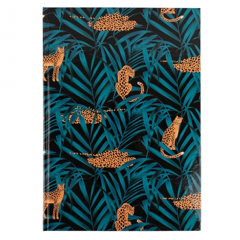 Книга записная А4, 96л., клет., Leopard, темно-синяя - №1