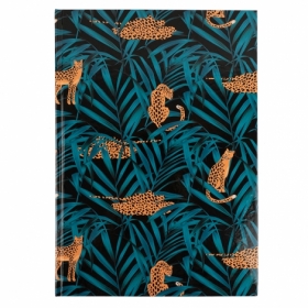 Книга записная А4, 96л., клет., Leopard, темно-синяя