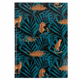 Книга записна А4, 96арк., кліт., Leopard, темно синя