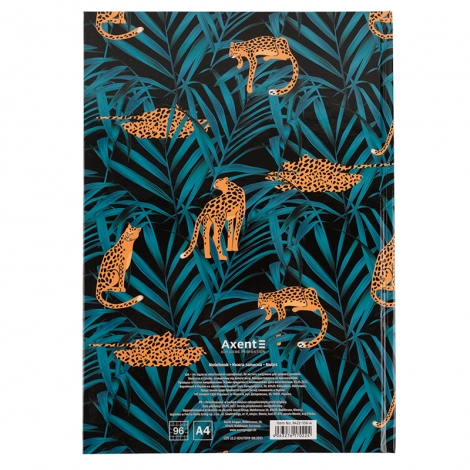 Книга записная А4, 96л., клет., Leopard, темно-синяя - №4