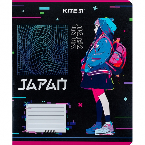 Тетрадь 12 л., лин., гибр. лак + УФ лак, Kite Anime - №6