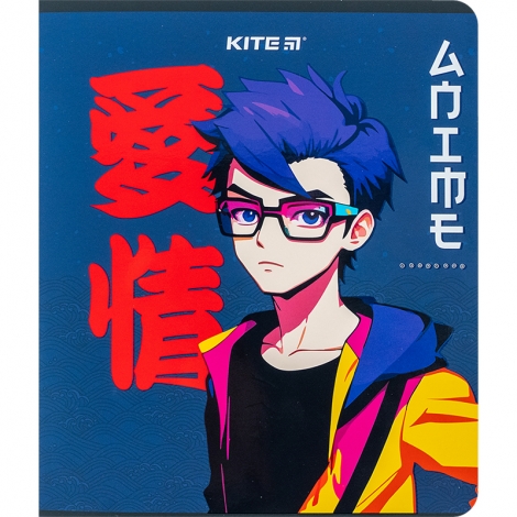 Тетрадь 24 л., кл., софт тач + УФ лак, Kite Anime - №13