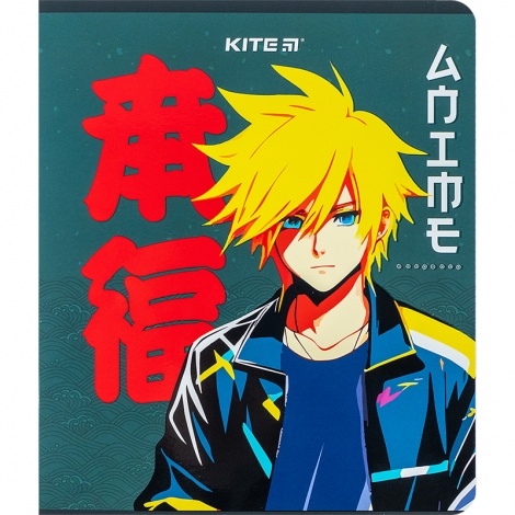 Тетрадь 24 л., кл., софт тач + УФ лак, Kite Anime - №15