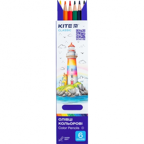 Карандаши цветные Kite Classic K-050, 6 шт. - №4
